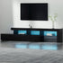 Artiss TV Cabinet Entertainment Unit Stand RGB LED Gloss Furniture 215cm Black-Entertainment Units - Peroz Australia - Image - 1