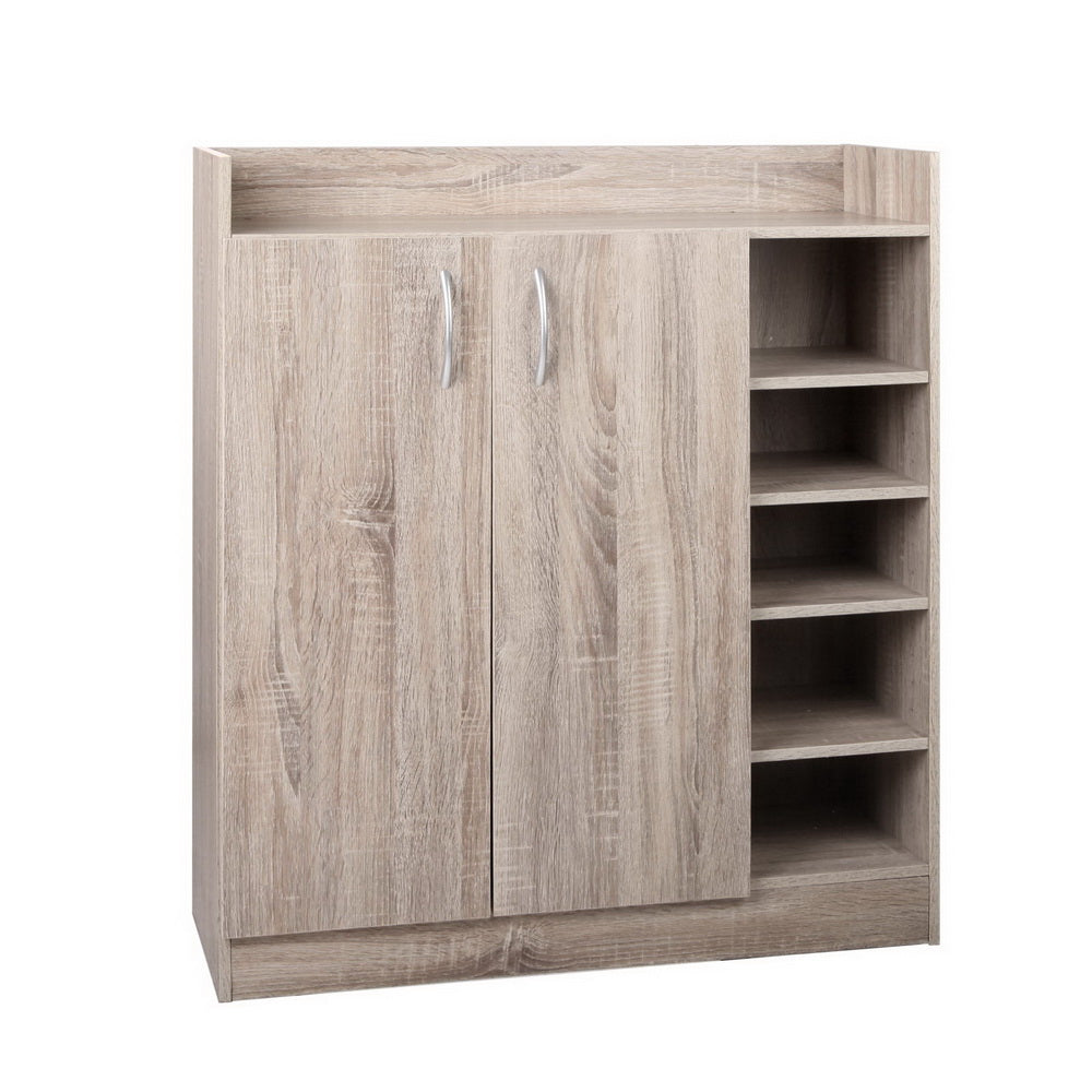 Artiss 2 Doors Shoe Cabinet Storage Cupboard - Wood-Home &amp; Garden &gt; Storage - Peroz Australia - Image - 2