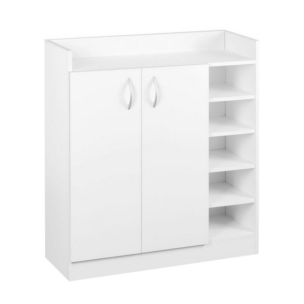 Artiss 2 Doors Shoe Cabinet Storage Cupboard - White-Home &amp; Garden &gt; Storage - Peroz Australia - Image - 2