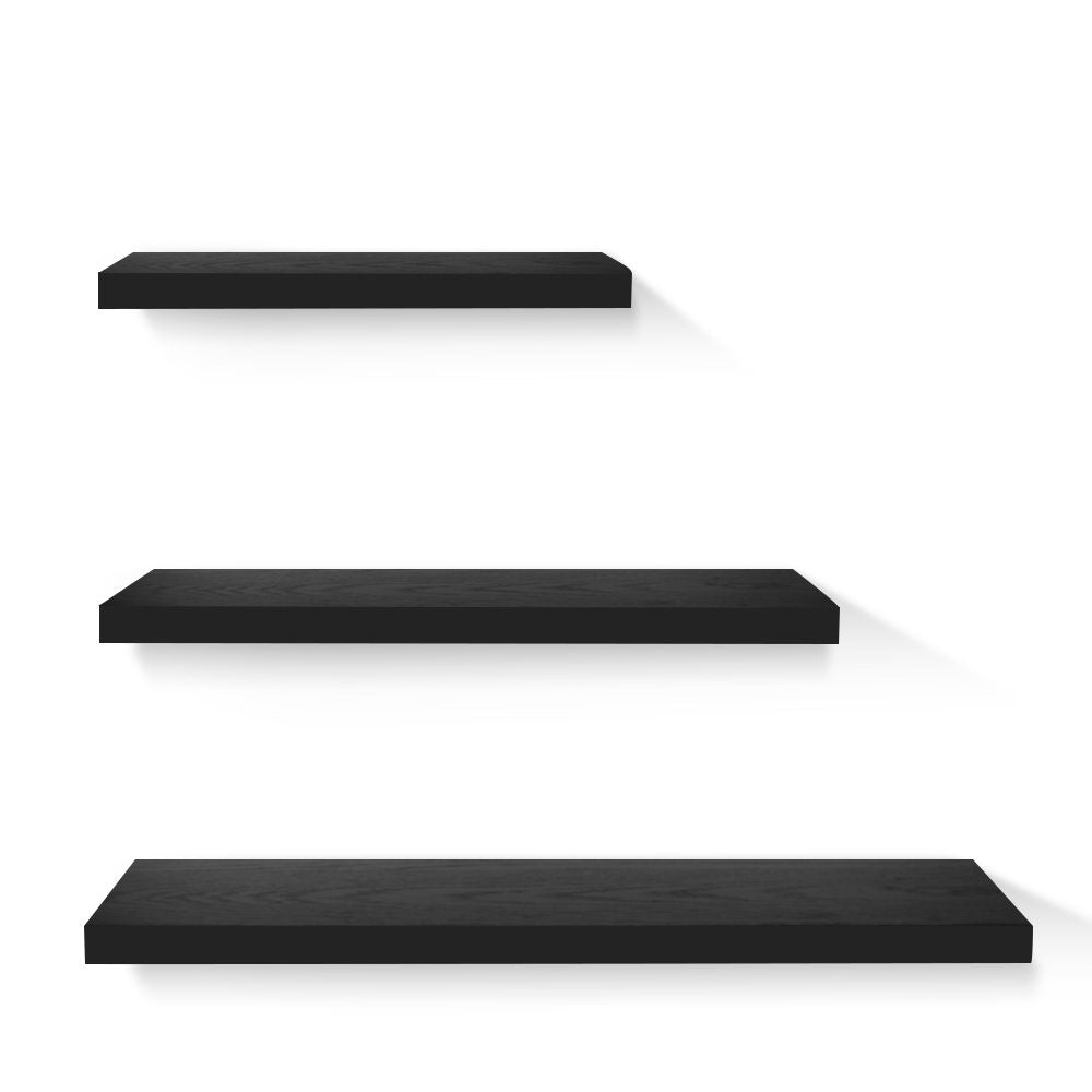 Artiss 3 Piece Floating Wall Shelves - Black-Home &amp; Garden &gt; Storage - Peroz Australia - Image - 1