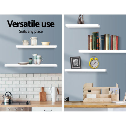 Artiss 3 Piece Floating Wall Shelves - White-Home &amp; Garden &gt; Storage - Peroz Australia - Image - 6