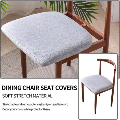 Anyhouz Chair Cover Orange Fur Stretch Seat Cover for Home Dinning Kitchen Washable Removable-Chair Cover-PEROZ Accessories