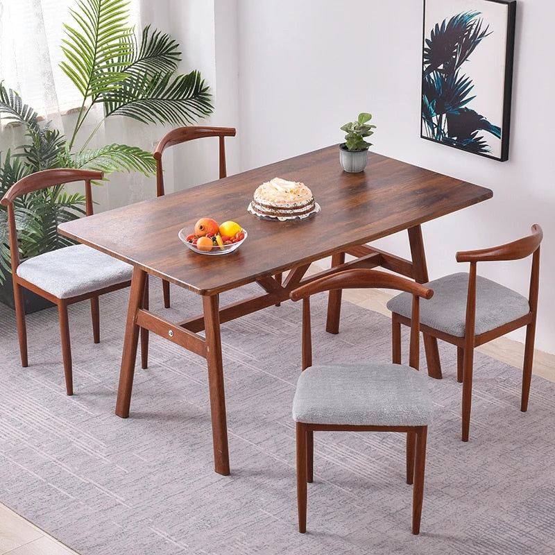 Anyhouz Chair Cover Brown Fur Stretch Seat Cover for Home Dinning Kitchen Washable Removable-Chair Cover-PEROZ Accessories
