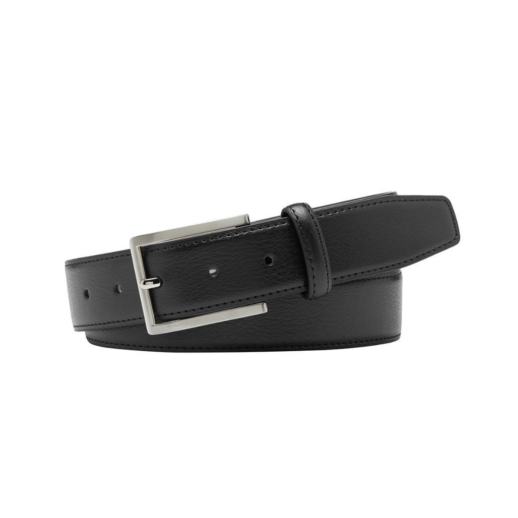 GABLE Black. Men’s Classic Leather Belt. 35mm width.-Classic Belts-PEROZ Accessories