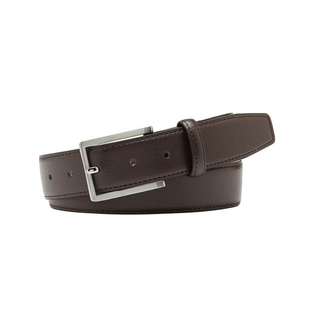 GABLE Brown. Men’s Classic Leather Belt. 35mm width.-Classic Belts-PEROZ Accessories