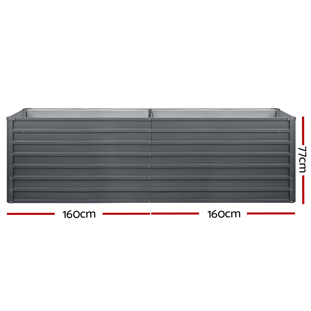 Greenfingers Garden Bed 320 x 80 x 77cm Galvanised Steel Raised Planter 2N1-Home &amp; Garden &gt; Garden Beds-PEROZ Accessories