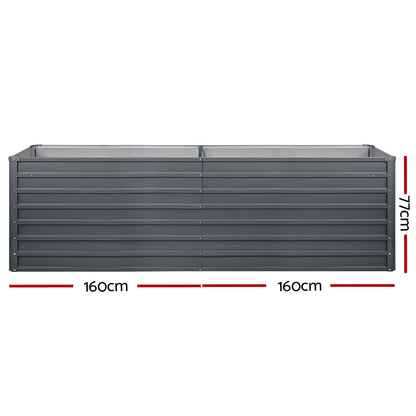 Greenfingers Garden Bed 320 x 80 x 77cm Galvanised Steel Raised Planter 2N1-Home &amp; Garden &gt; Garden Beds-PEROZ Accessories