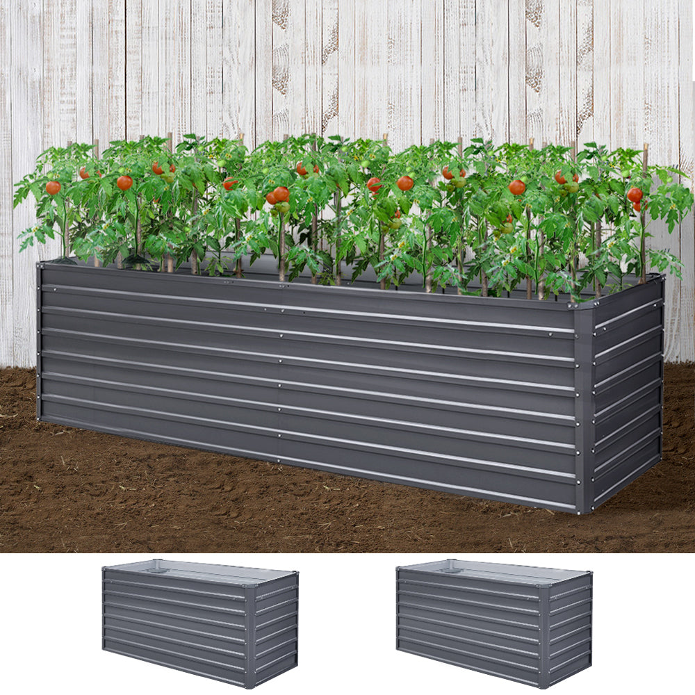 Greenfingers Garden Bed 320 x 80 x 77cm Galvanised Steel Raised Planter 2N1-Home &amp; Garden &gt; Garden Beds-PEROZ Accessories