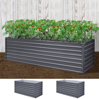 Greenfingers Garden Bed 320 x 80 x 77cm Galvanised Steel Raised Planter 2N1-Home &amp; Garden &gt; Garden Beds-PEROZ Accessories