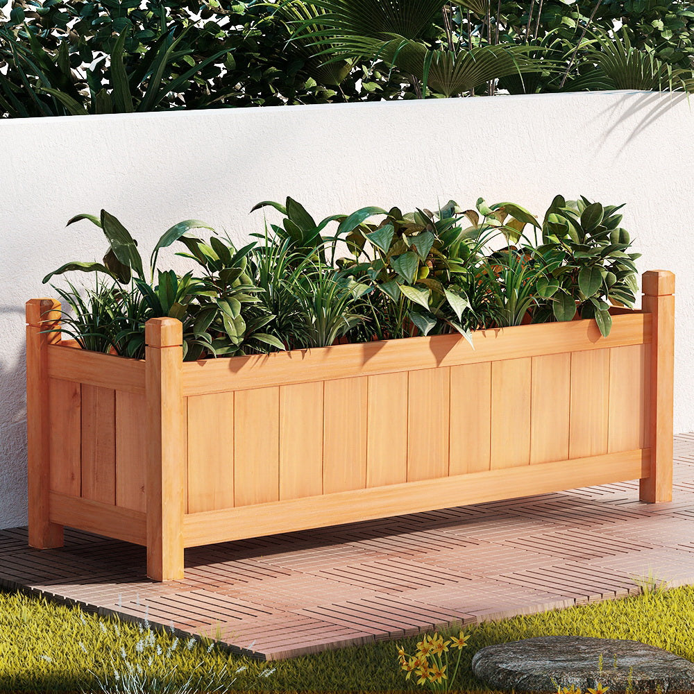 Greenfingers Garden Bed Raised Wooden Planter Outdoor Box Vegetables 90x30x33cm-Home &amp; Garden &gt; Garden Beds-PEROZ Accessories