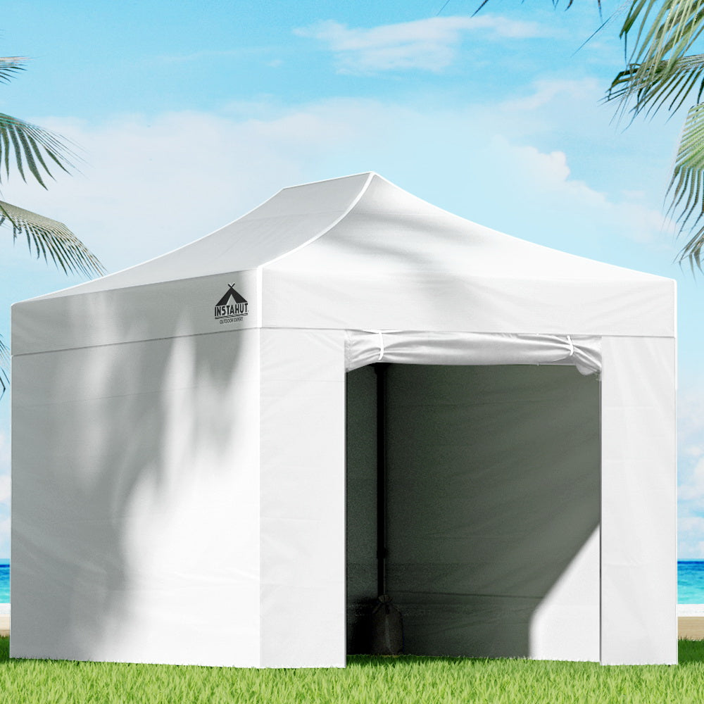 Instahut Gazebo 3x4.5 Pop Up Marquee Folding Tent Wedding Gazebos Camping Outdoor Shade Canopy White-Occasions &gt; Wedding Accessories-PEROZ Accessories