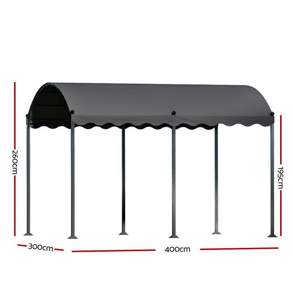 Instahut Gazebo 4x3m Party Marquee Outdoor Wedding Event Tent Iron Art Tent Grey-Gazebos-PEROZ Accessories