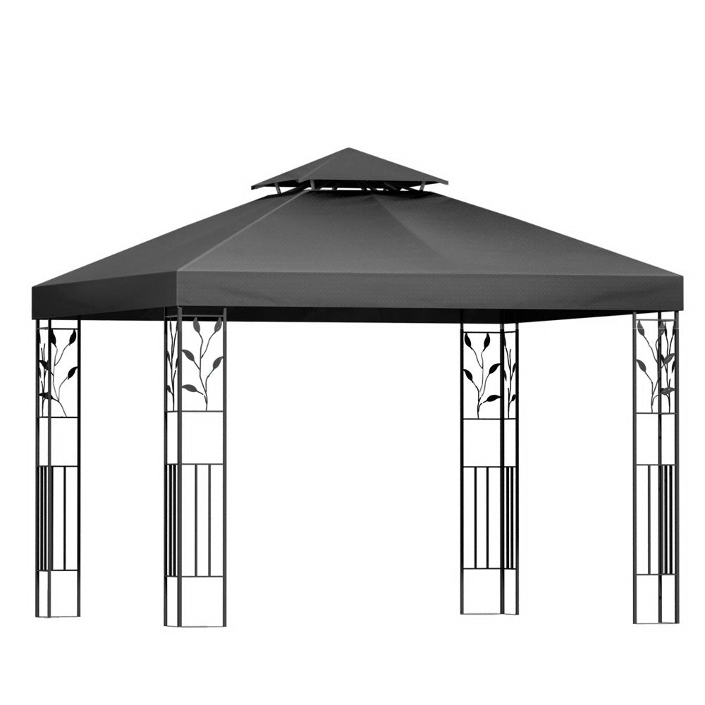 Instahut Gazebo 3x3m Party Marquee Outdoor Wedding Event Tent Iron Art Canopy-Gazebos-PEROZ Accessories