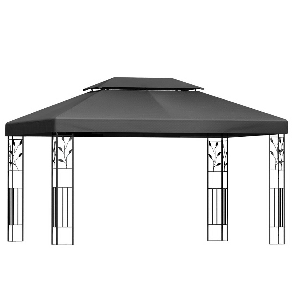 Instahut Gazebo 4x3m Party Marquee Outdoor Wedding Event Tent Iron Art Patio-Gazebos-PEROZ Accessories