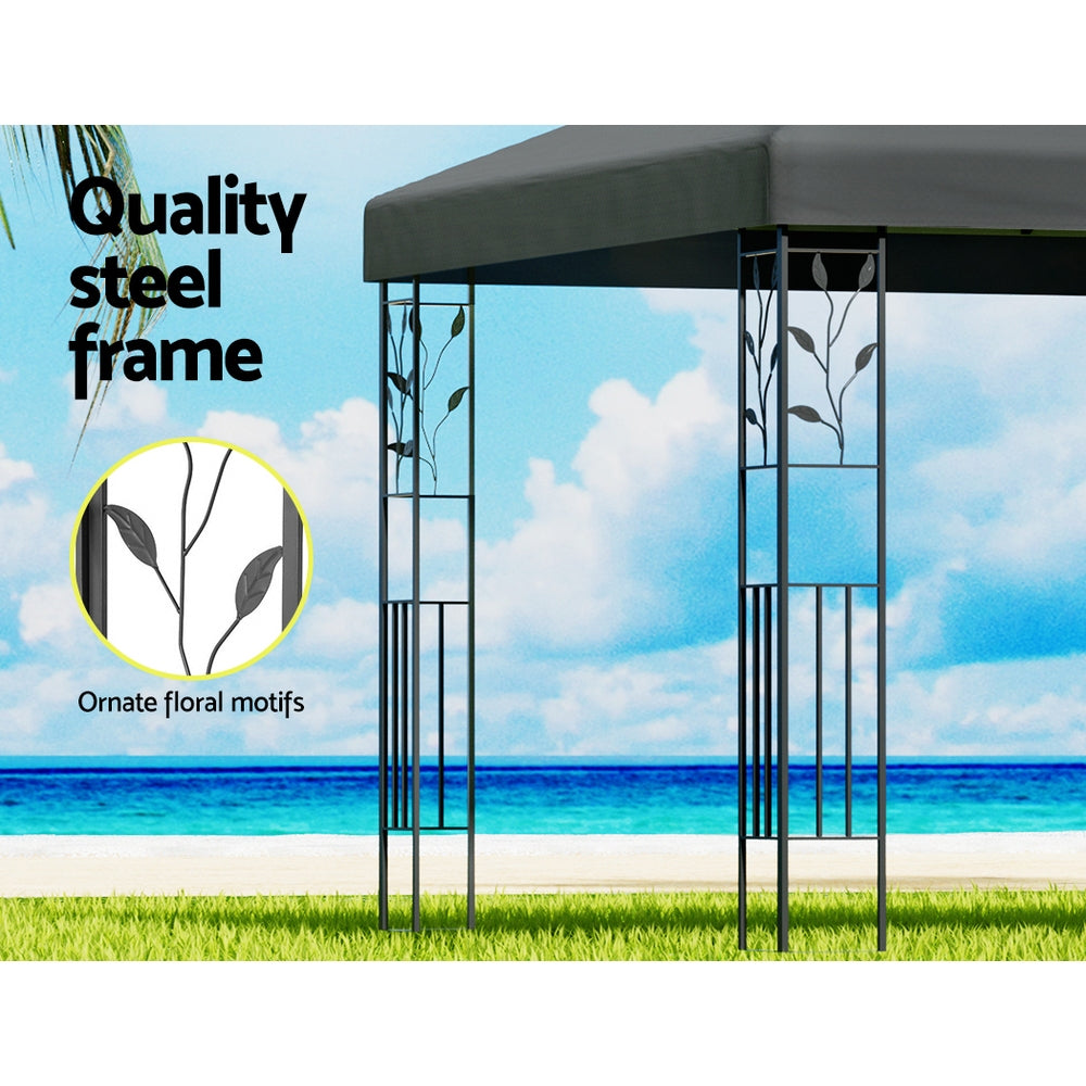 Instahut Gazebo 4x3m Party Marquee Outdoor Wedding Event Tent Iron Art Patio-Gazebos-PEROZ Accessories