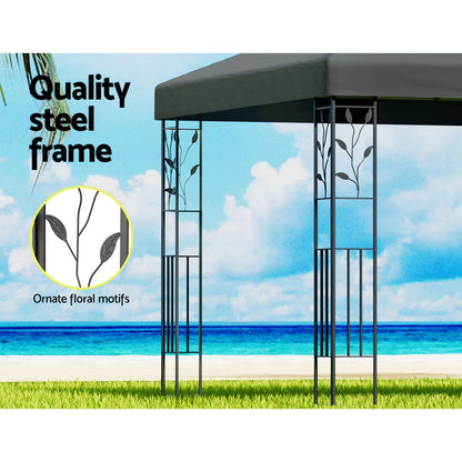 Instahut Gazebo 4x3m Party Marquee Outdoor Wedding Event Tent Iron Art Patio-Gazebos-PEROZ Accessories