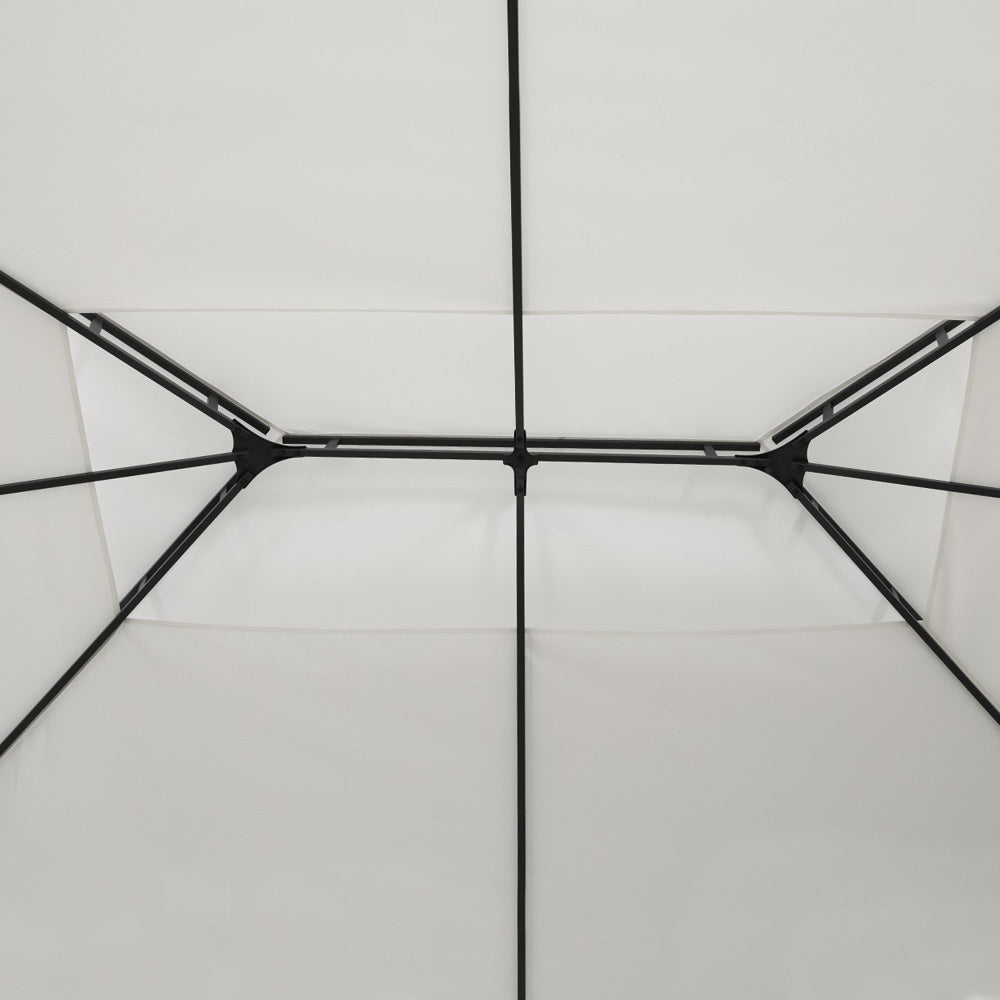 Instahut Gazebo 4x3m Party Marquee Outdoor Wedding Event Tent Iron Art White-Gazebos-PEROZ Accessories