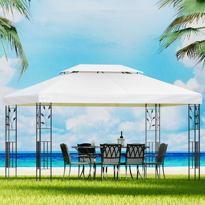 Instahut Gazebo 4x3m Party Marquee Outdoor Wedding Event Tent Iron Art White-Gazebos-PEROZ Accessories