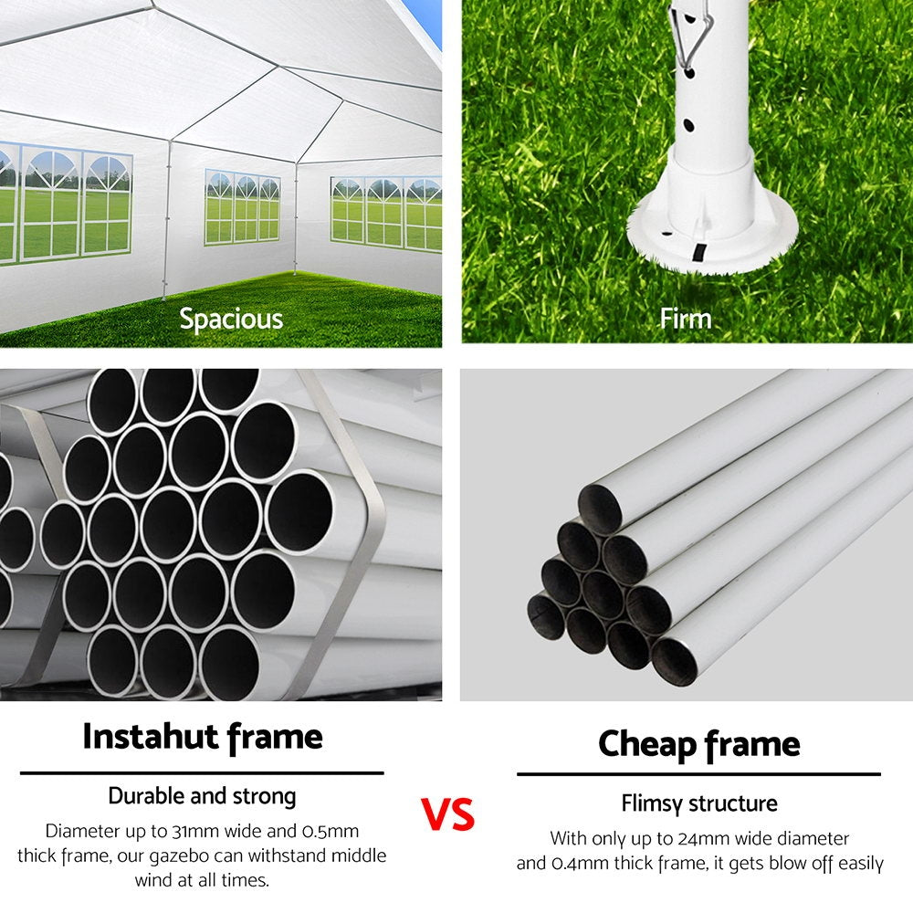 Instahut Gazebo 3x9 Outdoor Marquee Gazebos Wedding Party Camping Tent 8 Wall Panels-Home &amp; Garden &gt; Shading-PEROZ Accessories