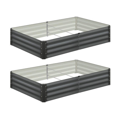Livsip 210 x 90 x 30cm Garden Bed Galvanised Steel Raised Garden Bed 4pcs |PEROZ Australia