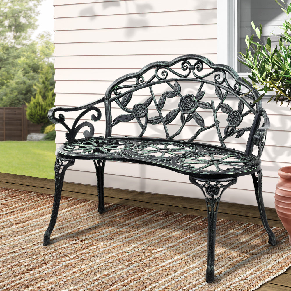 Gardeon Victorian Garden Bench - Green-Benches-PEROZ Accessories