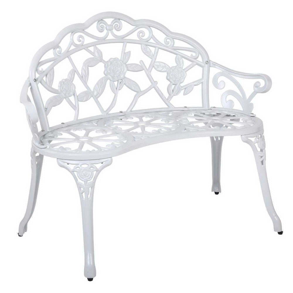 Gardeon Victorian Garden Bench White-Benches-PEROZ Accessories