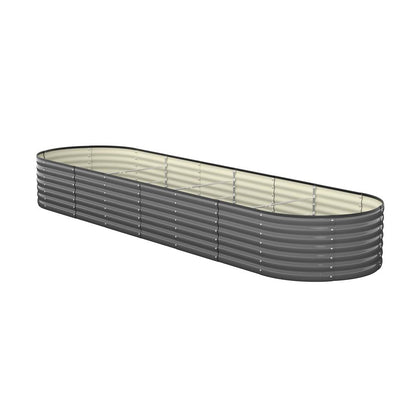 Shop Livsip Raised Garden Bed Beds Kit Planter Oval Galvanised Steel 320cmX80cmX56cm  | PEROZ Australia