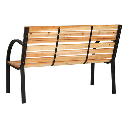 Gardeon Outdoor Wooden Garden Bench Steel 2 Seater Patio Furniture-Furniture &gt; Outdoor-PEROZ Accessories
