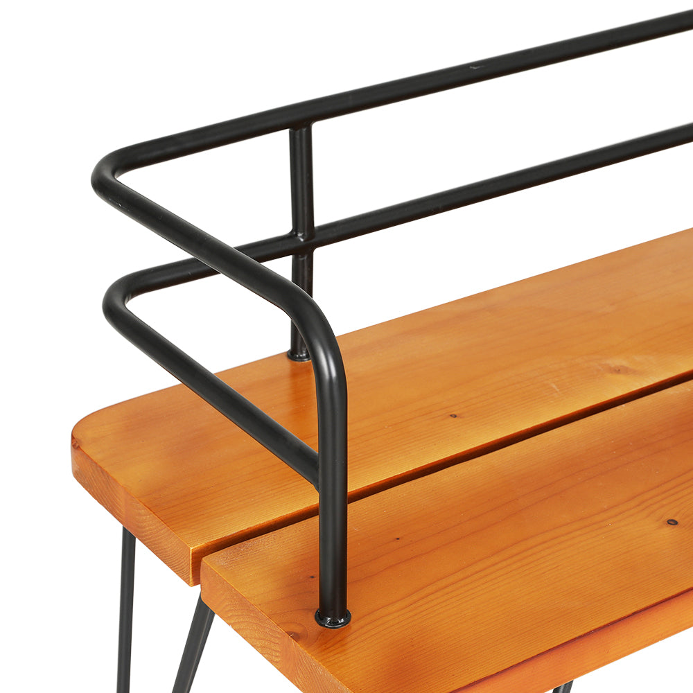 Gardeon Outdoor Garden Bench Lounge Chair Wooden Steel 3 Seater Patio Furniture-Home &amp; Garden &gt; Bedding-PEROZ Accessories