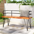 Gardeon Outdoor Garden Bench Lounge Chair Wooden Steel 3 Seater Patio Furniture-Home & Garden > Bedding-PEROZ Accessories