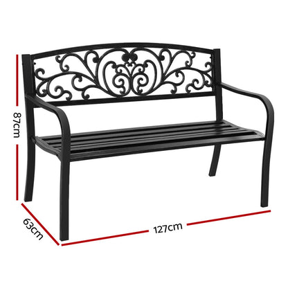 Gardeon Outdoor Garden Bench - Black-Furniture &gt; Outdoor-PEROZ Accessories