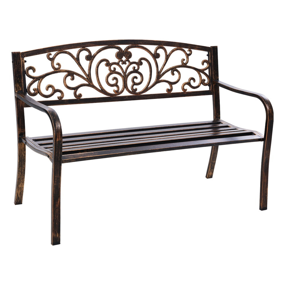 Gardeon Cast Iron Garden Bench - Bronze-Furniture &gt; Outdoor-PEROZ Accessories