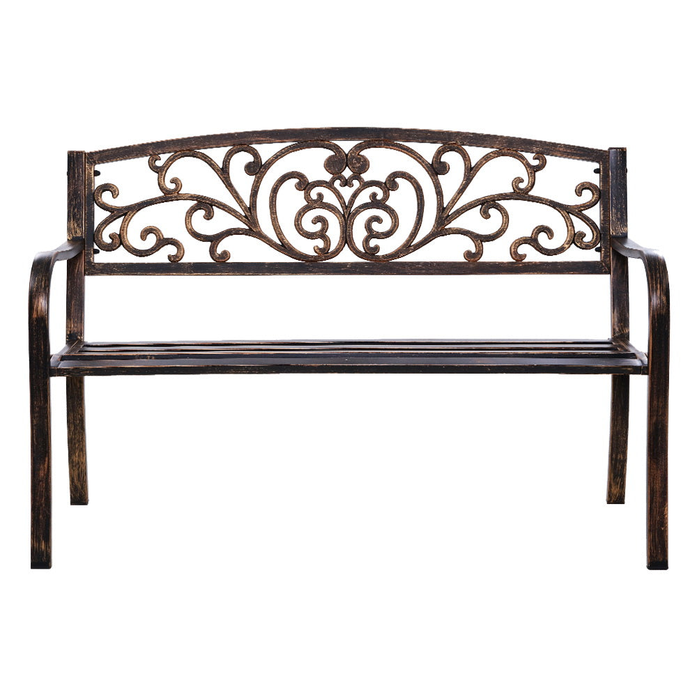 Gardeon Cast Iron Garden Bench - Bronze-Furniture &gt; Outdoor-PEROZ Accessories