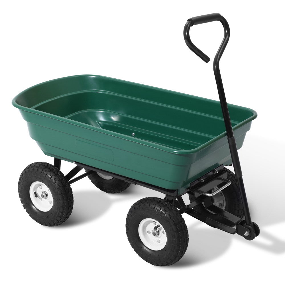Gardeon 75L Garden Dump Cart - Green-Home &amp; Garden &gt; Garden Tools-PEROZ Accessories