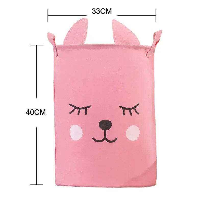 Anyhouz Storage Bag Rabbit Waterproof Folding Clothing Organizer Cartoon Cloth Art Storage Bucket Travel Wardrobe Organizer-Cloth Organizer-PEROZ Accessories