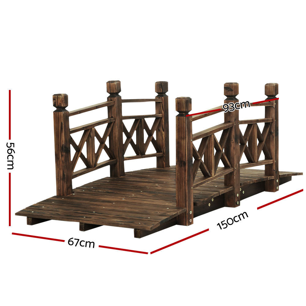 Gardeon Garden Ornaments Wooden Rustic Bridge Decor Outdoor Decoration Yard-Furniture &gt; Outdoor-PEROZ Accessories