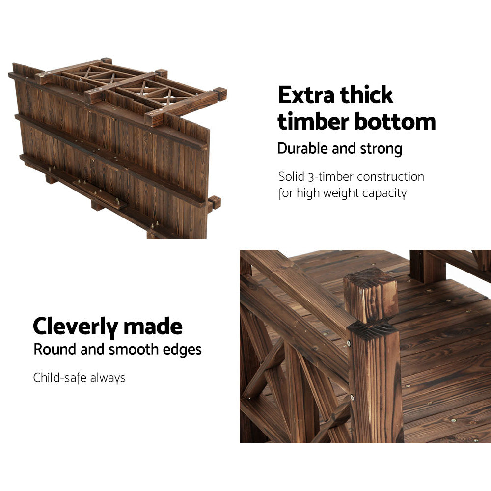 Gardeon Garden Ornaments Wooden Rustic Bridge Decor Outdoor Decoration Yard-Furniture &gt; Outdoor-PEROZ Accessories