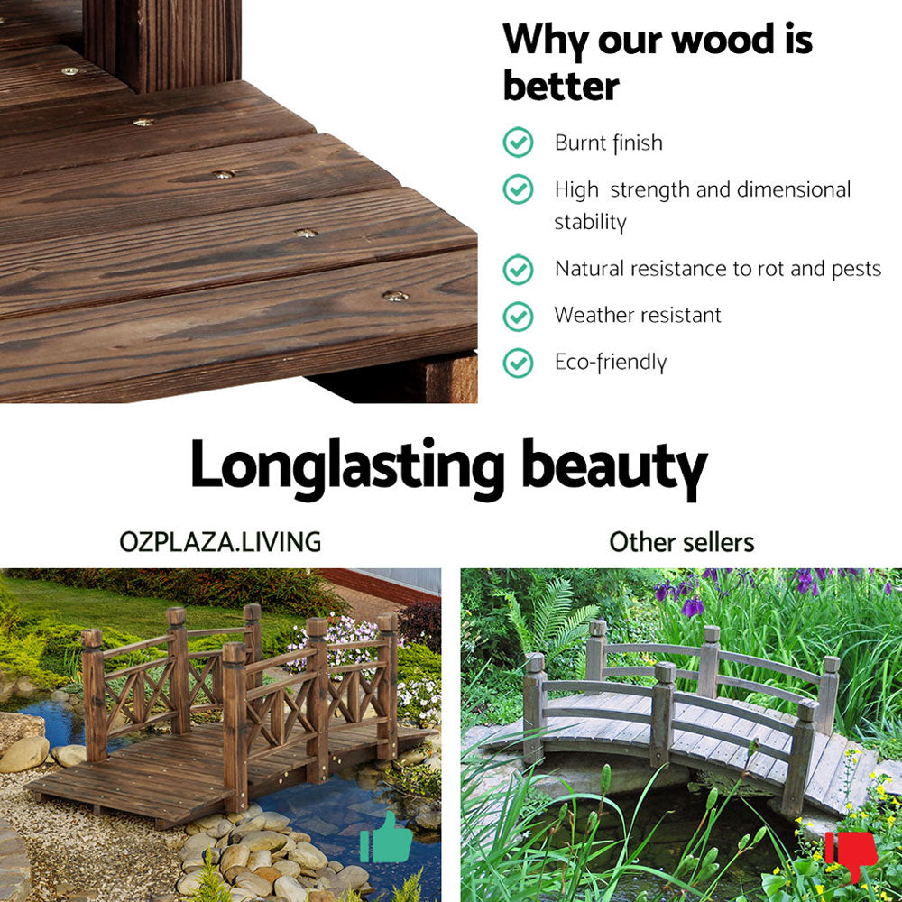 Gardeon Garden Ornaments Wooden Rustic Bridge Decor Outdoor Decoration Yard-Furniture &gt; Outdoor-PEROZ Accessories