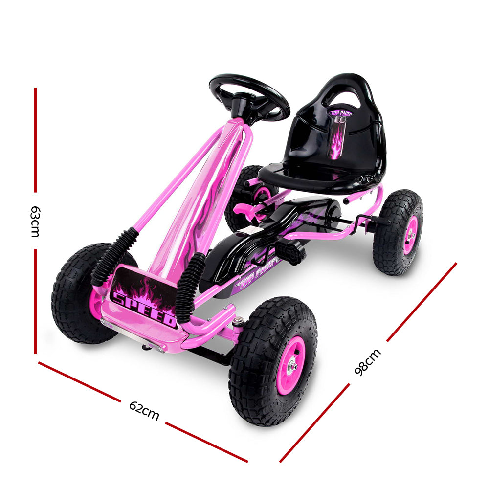 Rigo Kids Pedal Go Kart Car Ride On Toys Racing Bike Rubber Tyre Adjustable Seat-Baby &amp; Kids &gt; Ride on Cars, Go-karts &amp; Bikes-PEROZ Accessories