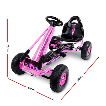 Rigo Kids Pedal Go Kart Car Ride On Toys Racing Bike Rubber Tyre Adjustable Seat-Baby &amp; Kids &gt; Ride on Cars, Go-karts &amp; Bikes-PEROZ Accessories