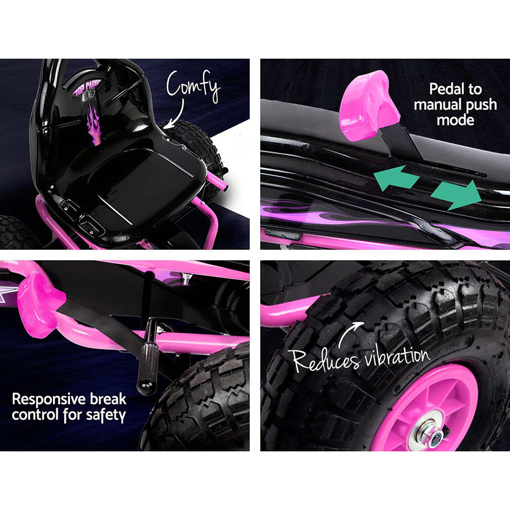 Rigo Kids Pedal Go Kart Car Ride On Toys Racing Bike Rubber Tyre Adjustable Seat-Baby &amp; Kids &gt; Ride on Cars, Go-karts &amp; Bikes-PEROZ Accessories