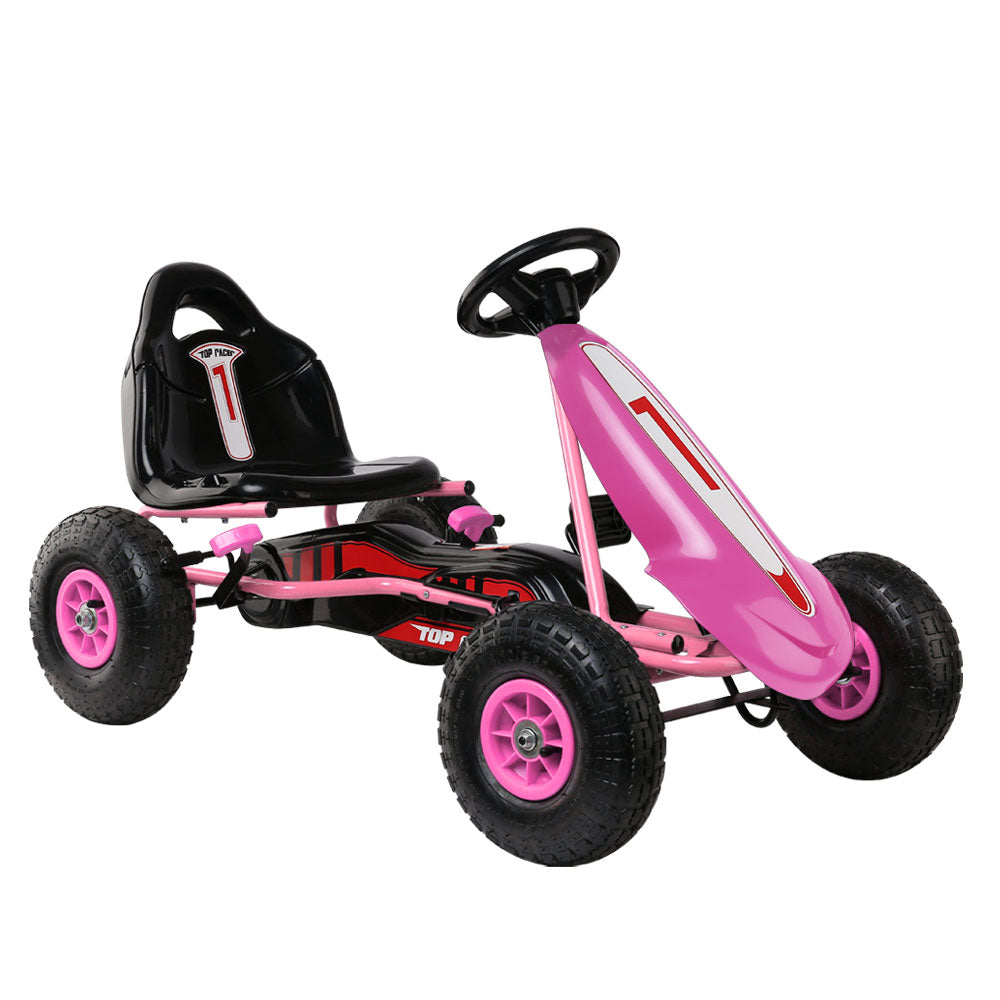 Rigo Kids Pedal Go Kart Car Ride On Toys Racing Bike Rubber Tyre Adjustable Seat-Baby &amp; Kids &gt; Ride on Cars, Go-karts &amp; Bikes-PEROZ Accessories