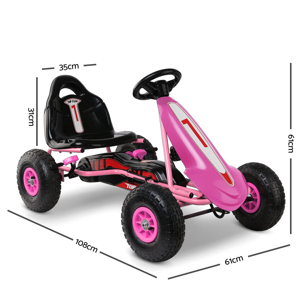Rigo Kids Pedal Go Kart Car Ride On Toys Racing Bike Rubber Tyre Adjustable Seat-Baby &amp; Kids &gt; Ride on Cars, Go-karts &amp; Bikes-PEROZ Accessories