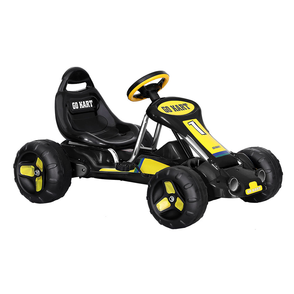 Rigo Kids Pedal Go Kart Ride On Toys Racing Car Plastic Tyre Black-Baby &amp; Kids &gt; Ride on Cars, Go-karts &amp; Bikes-PEROZ Accessories