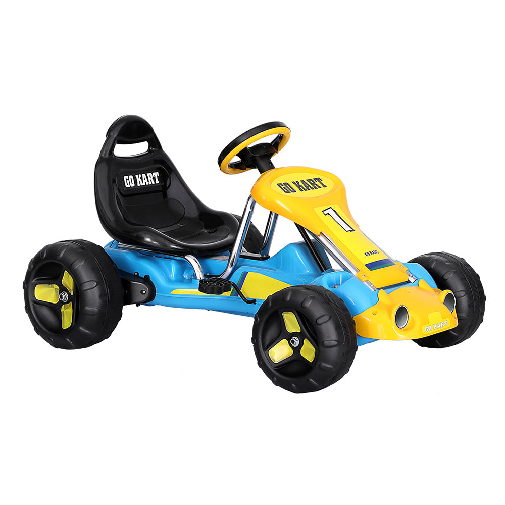 Rigo Kids Pedal Go Kart Ride On Toys Racing Car Plastic Tyre Blue-Baby &amp; Kids &gt; Ride on Cars, Go-karts &amp; Bikes-PEROZ Accessories
