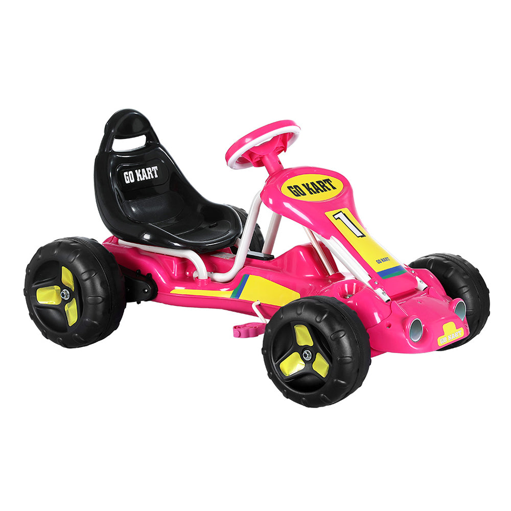 Rigo Kids Pedal Go Kart Ride On Toys Racing Car Plastic Tyre Pink-Baby &amp; Kids &gt; Ride on Cars, Go-karts &amp; Bikes-PEROZ Accessories