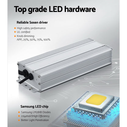 Greenfingers Max 3000W LED Grow Light Full Spectrum Indoor Veg Flower All Stage-Home &amp; Garden &gt; Green Houses-PEROZ Accessories