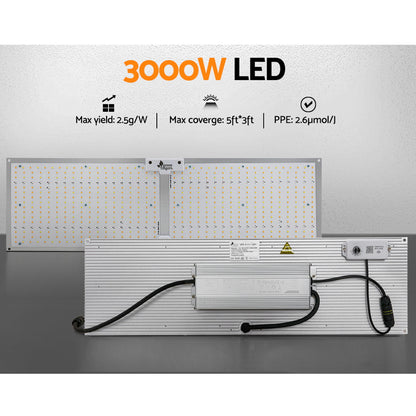 Greenfingers Max 3000W LED Grow Light Full Spectrum Indoor Veg Flower All Stage-Home &amp; Garden &gt; Green Houses-PEROZ Accessories