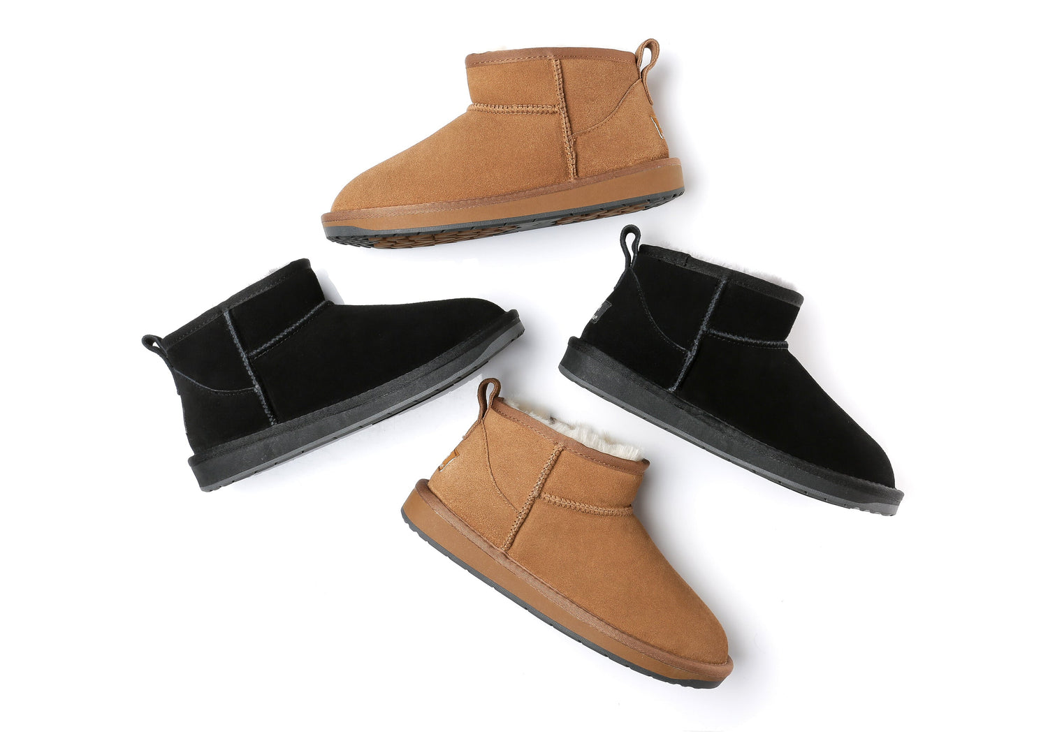 TARRAMARRA Ronnie Women Mini Ugg Boots Double Face Sheepskin Suede Upper-Boots-PEROZ Accessories