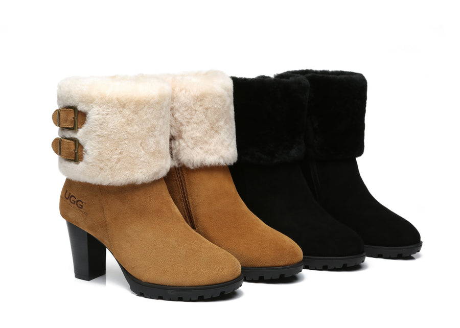 Australian Shepherd UGG Boots Women Shearling Heels Style Candice-Boots-PEROZ Accessories